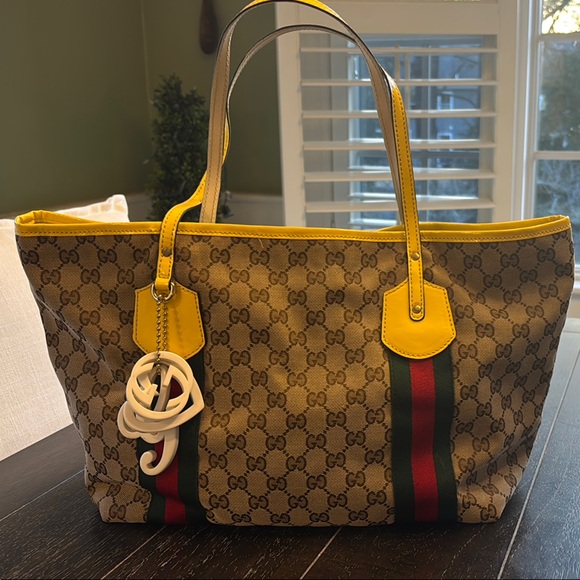 Gucci Brown and Yellow Tote Bag - Picture 1 of 15